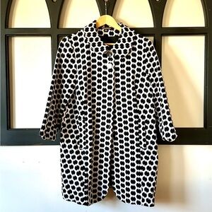 Vintage ADRIENNE VITTADINI Mod Style Cotton Polka Dot Pea Coat